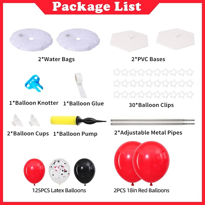 Red and Black Balloon Column Stand Kit Set of 2 - Image 3