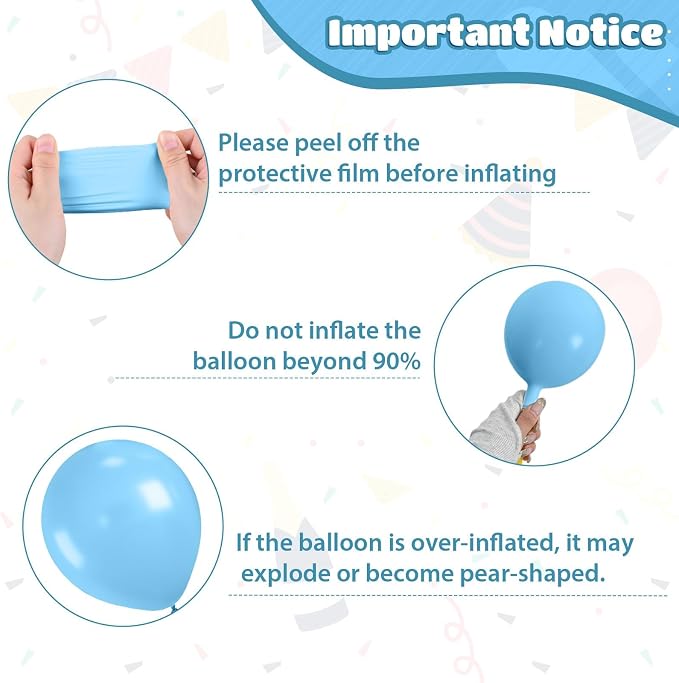 Blue Teal Ocean Balloons, Macaron Light Baby Sea Blue Teal Transparent Balloons - Image 3