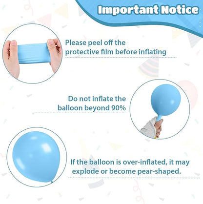 Blue Teal Ocean Balloons, Macaron Light Baby Sea Blue Teal Transparent Balloons - Image 3