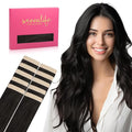 WENNALIFE Tape in Hair Extensions Human Hair Natural Black Tape in Extensions, 10pcs 30g 24 inch Remy Invisible Tape Ins Straight Colored Soft Real Human Hair Tape in Extensions Refill Set Extensions