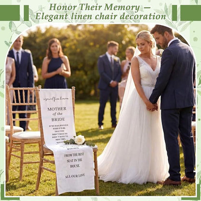 HunnmingRe Bride Mother Wedding Memorial Reserved Chair Sign Banner in Loving - Image 7