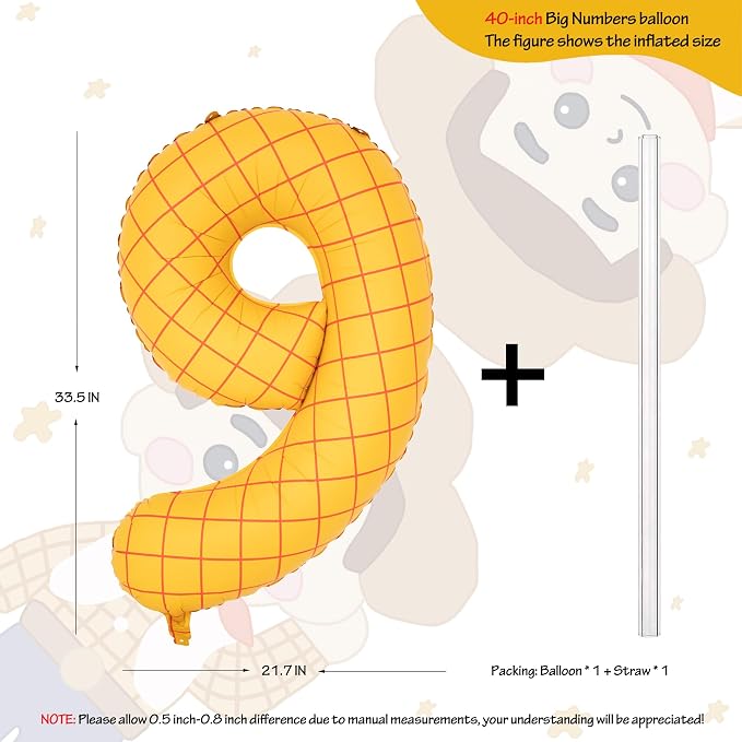 40" Matte Yellow Balloons Toy Inspired Story Theme party Supplies Digital 9 | - Image 2