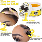 8.25 OZ Edge Control Wax for Women, Non-greasy Edge Smoother for Back Hair Extreme Hold Pack, Water-based Gel for All Hair Types, No Flaking, Extra Hold (Pineapple)