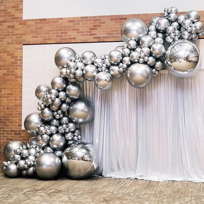 18 Pcs Foil Balloons Shiny Round Balloons Set Large Balloon Garland Arch - Image 3