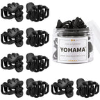 YOHAMA 10 pcs Black Hair Clips Medium Small 1.57 in Octopus Hair Clips 4cm Medium Jaw Clips Durable Strong Grip for Women Girls Thick Hair.