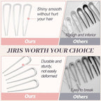 2PCS 4.2Inch French Hair Pins U-Shaped Pins for Women and Girls Fashion Metal Hair Pin French Twist Hair Pins for Buns, Updos,Stylish and Functional(set1-rabbit-silver)