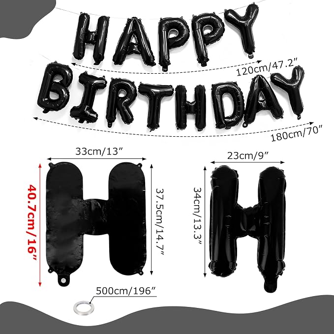 CARGEN 16in Happy Birthday Balloons Banner - Image 4