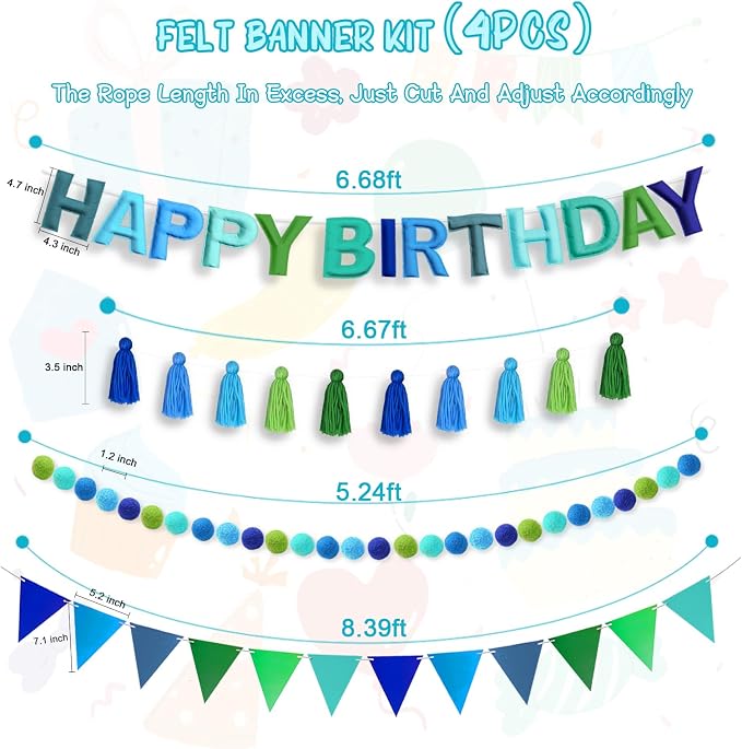 4PCS Pre-Strung Happy Birthday Banner - Image 5