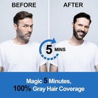 Men's Black Beard Dye, Black Hair Dye for Gray Hair Coverage, 3 in 1 Hair Dye Shampoo, Mustache & Beard Dye for Men, Quick & Easy to Use at Home, Long Lasting Beard Color for Men 200ML