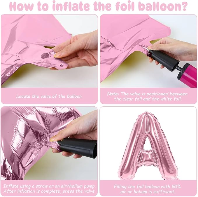 29PC Pastel Pink Happy Birthday Balloons Banner, 16 Inch Aluminum Letter Banner - Image 7