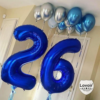 Navy Blue 27 Number Balloons, 40 Inch Giant Number 27 Balloons Foil Mylar - Image 7