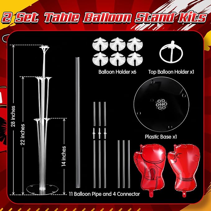 Seematn 2 Set Boxing Balloon Stand Kits Boxing Balloons Sticks Holder - Image 3