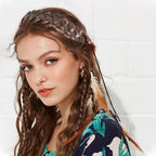 2PC Braided Headband with Tooth – Wide Faux Hair Braid Wig Hairband, Messy Fishbone & Geflochten Haarband Shape – for Women Fashion Accessories for Oktoberfest, Wedding, Parties, Comb Fit(Dark Brown)