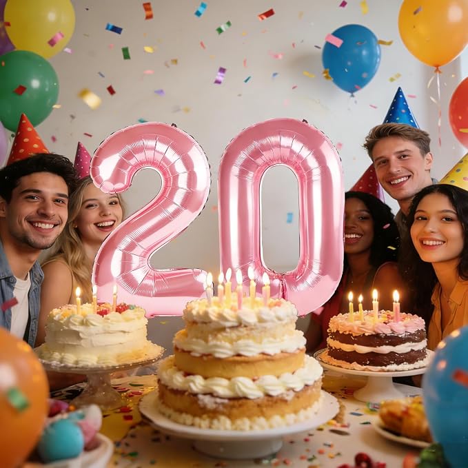 40 Inch Number 20 Balloons for 20th Birthday Party Decorations, 0-100 Jewelry - Image 2