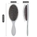 Boar Bristles Hair Brush for Women and Men, Detangling Hair Brush for Smoothing Massage Add Shine, Nylon&Boar Bristles Detangler brush for Hair Healthy (1 Pack-Grey)