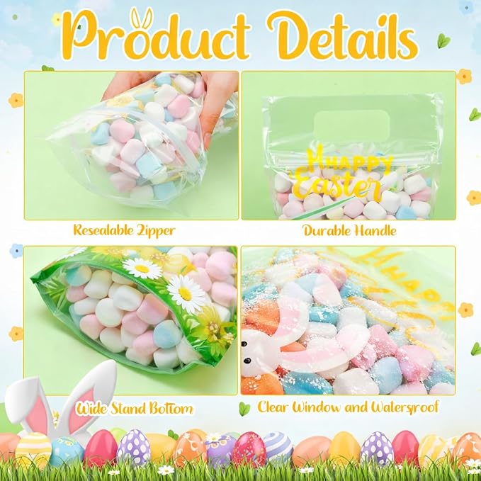 50 Pcs Easter Self Sealed Pouches Clear Sealing Pouches - Image 3