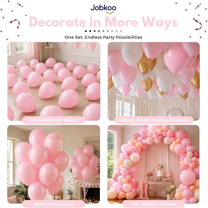 Jobkoo Pastel Pink Balloons 12 Inch - Image 5