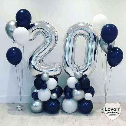 Silver 22 Number Balloons, 40 Inch Giant Number 22 Balloons Foil Mylar Helium - Image 3