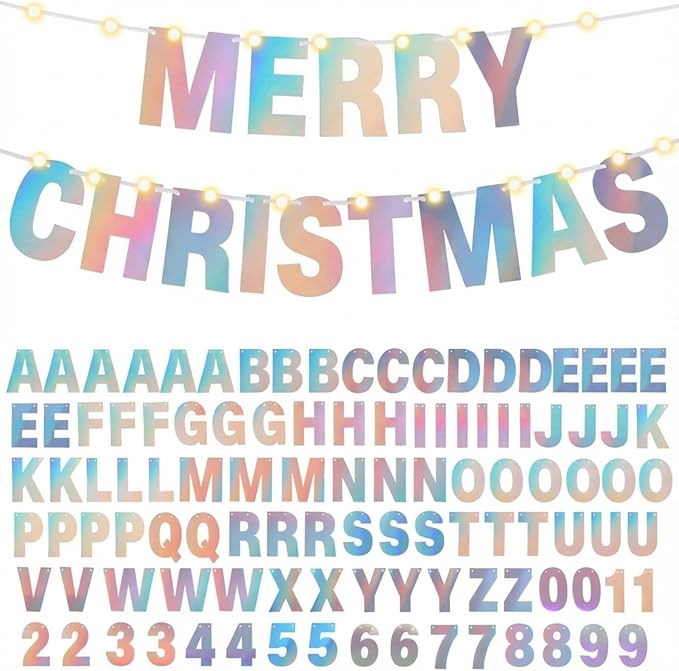 TaoBary 112 Pcs DIY Letter Kit Glitter Customizable Banner Letters Include 107 - Image 8