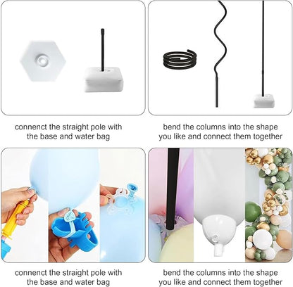 Black Balloon Arch Stand Kit, 9.3ft & 6ft Free Bending Soft Balloon Flower - Image 5