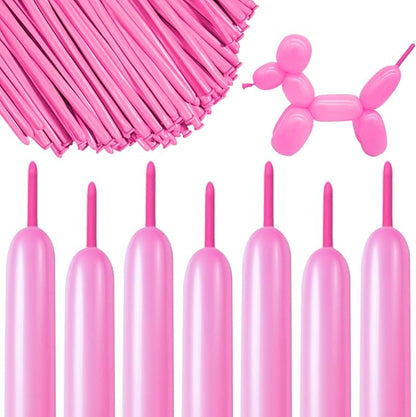 Pink 260 long Balloons 100 Pack Matte Pink Modeling Long Magic Balloons by ASIYUHY