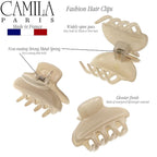 Camila Paris CP3551 French Hair Clip for Women, Small, Nude 2.5 Inch Girls Hair Claw Clips Jaw Fashion Durable Styling Hair Accessories for Women, Strong Hold No Slip Grip, Made in France