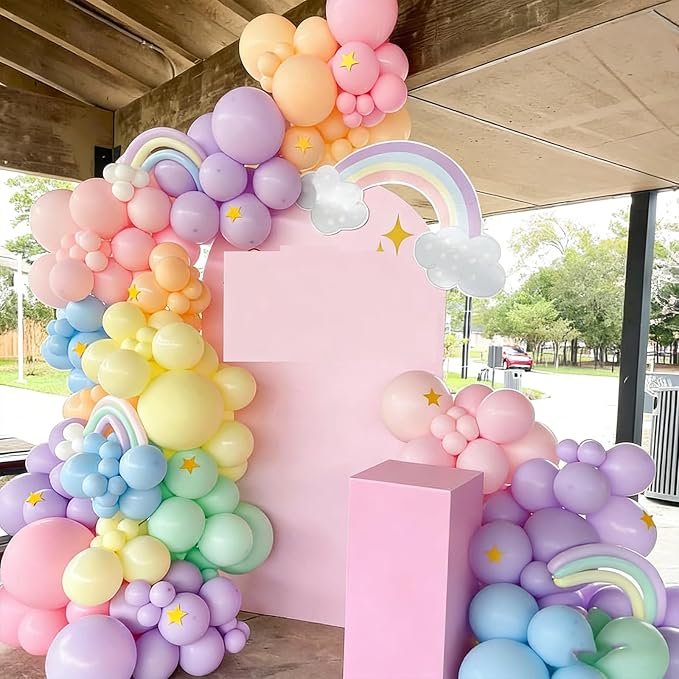 Pastel Rainbow Balloon Arch Kit, Macaron Assorted Colorful Party Balloons | - Image 7