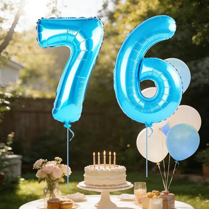 40 Inch Number 76 Balloons for 76th Birthday Party Decorations, 0-100 Jewelry - Image 3