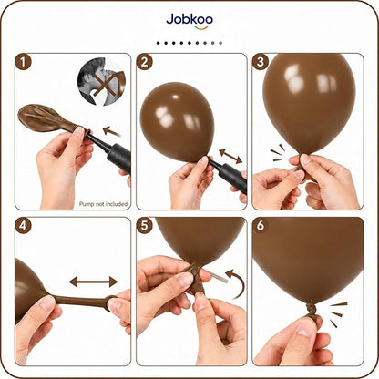 Jobkoo Brown Balloons 12 Inch, Light Brown Coffee Neutral Latex Balloon | Matte - Image 5