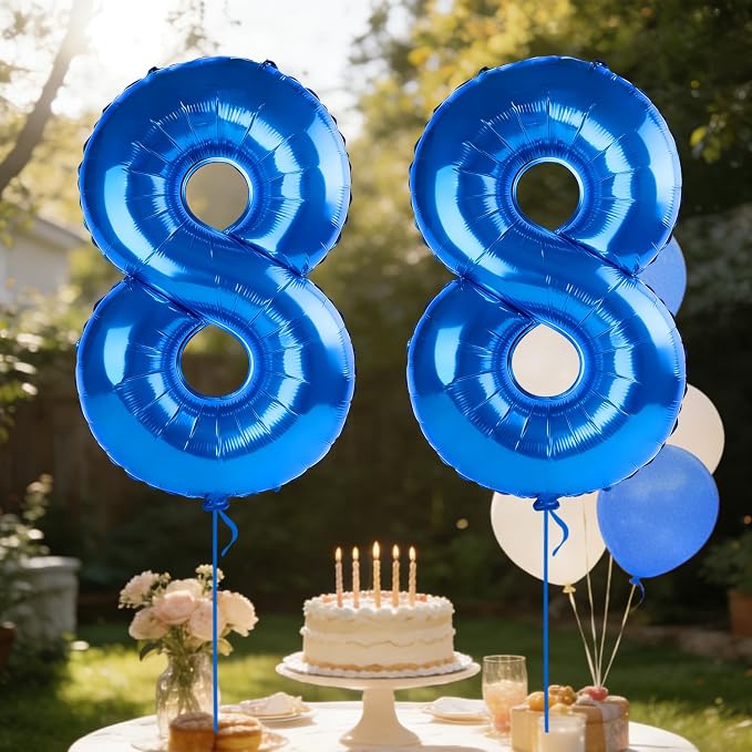 40 Inch Number 88 Balloons for 88th Birthday Party Decorations, 0-100 Dark Blue - Image 3