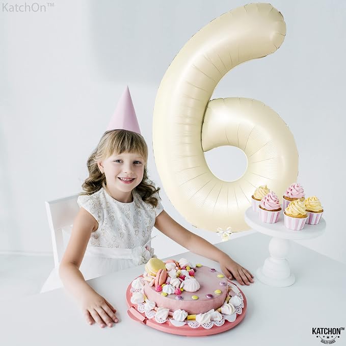 KatchOn Cream Number 1 Balloons - Image 3