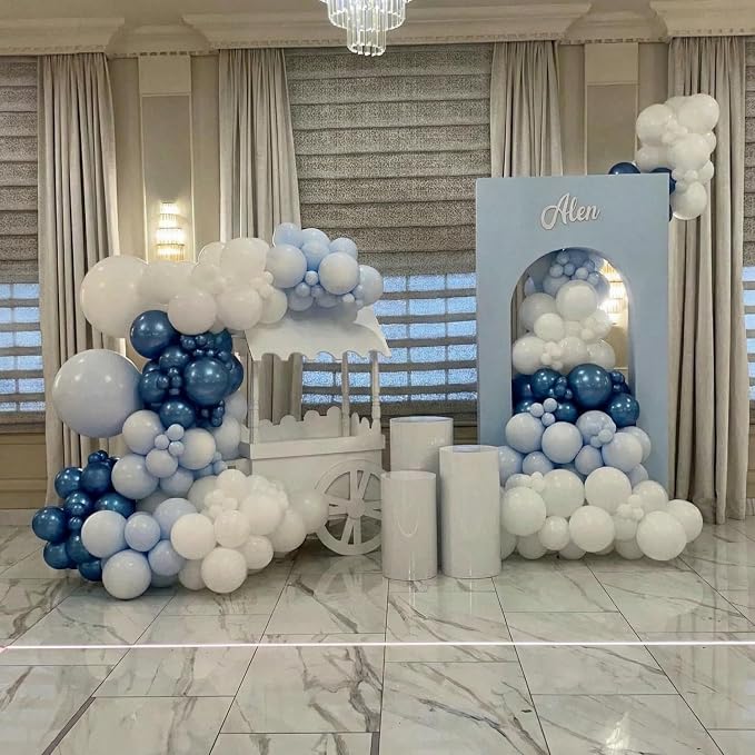 Royal Blue Gold White Balloons for Wedding Graduation Birthday Decorations | - Image 4