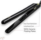 PYT 1.25” Professional Ceramic Hair Straightener – Negative Ion Flat Iron for Frizz-Free Shine, Adjustable Temperature, Dual Voltage, Lightweight Design, Straightens and Curls
