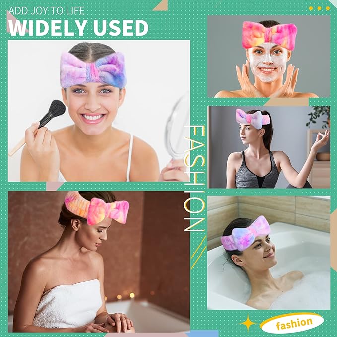WSYUB Face Washing Headband and Wristbands Set, Headband and Writ Bands for Washing Face,Spa Headbands for Girls, 9pcs
