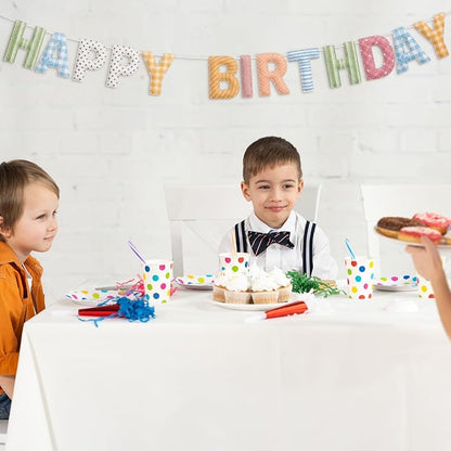 Felt Happy Birthday Garland Rainbow Banner Reusable Happy Birthday Sign Party - Image 6