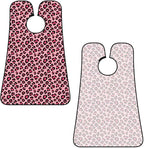 No-Slip Shaving Bib, Beard Grooming Apron with Strong Suction Cups, Cheetah Leopard Print Pink Floral