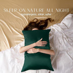 ZIMASILK 100% Pure Mulberry Silk Pillowcase for Hair and Skin Health,Soft and Smooth,Both Sides Premium Grade 6A Silk,600 Thread Count,with Hidden Zipper,1pc (King 20''x36'',Blackish Green)