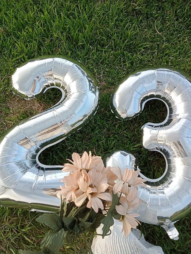 Large Number Balloons 40 Inch Silver 13 Balloon - Image 2