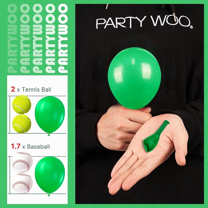 PartyWoo Green Balloons 50pcs Green Latex Helium Balloons 5 Inch | Birthday - Image 3