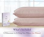 California Design Den King Pillow Cases Set of 2-1000 Thread Count, Soft and Smooth Sateen Weave, 100% Cotton Pillowcases, Thick and Durable - Sepia Rose