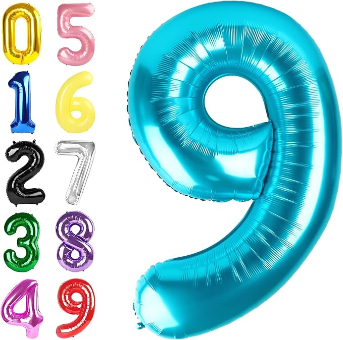 8 Balloon Number 40 Inch Light Blue by Argthjy