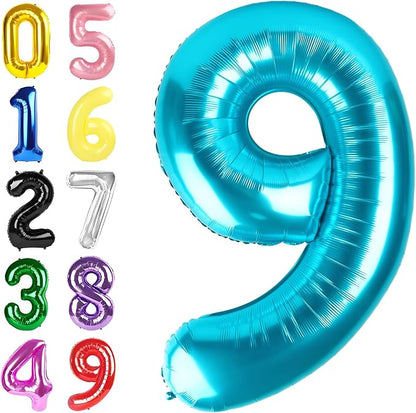 8 Balloon Number 40 Inch Light Blue by Argthjy