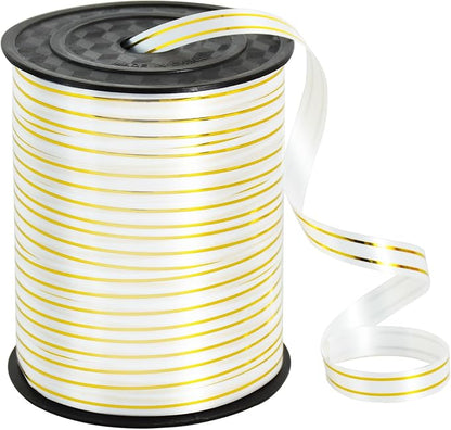 TONIFUL Curling Ribbon-White Gold Balloon Curling Ribbons-250 Yards Balloon by TONIFUL