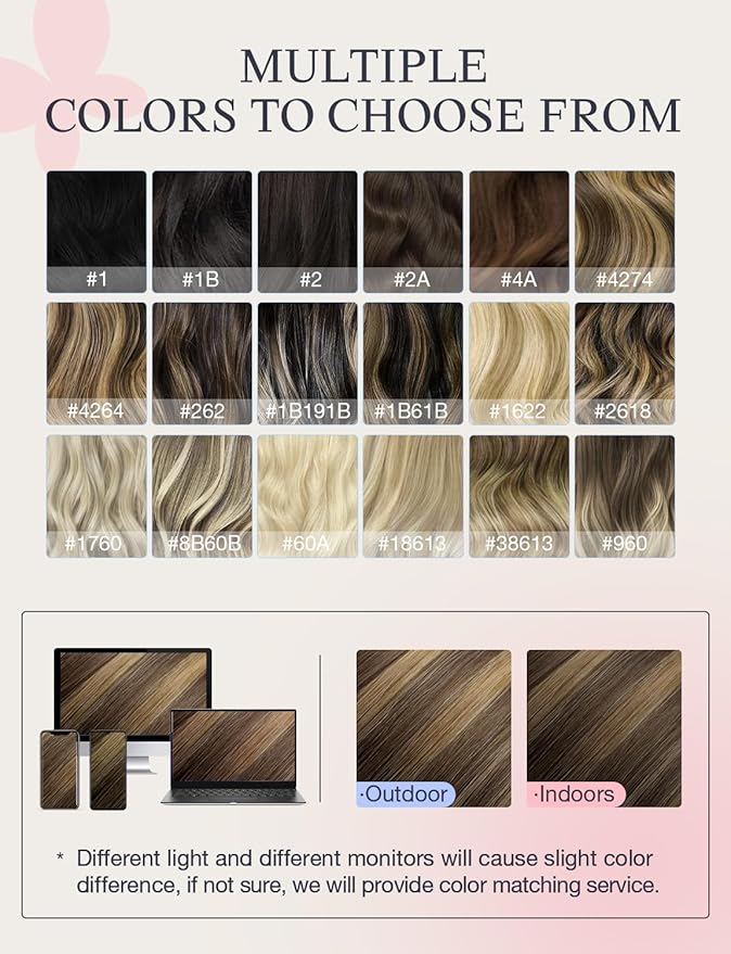 DOORES Invisi Edge Hair Extensions Real Human Hair Tape in, Chocolate Brown to Caramel Blonde 10 Injection Tape-ins with 10 Classic Tape-ins 50g 18 Inch, Injected Tape in Extensions