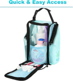 Cosmos Mesh Shower Caddy Toiletry Organizer Hanging Shower Tote Bag, Quick Dry Shower Organizer Portable Bath Bag with Durable Zippers & Side Pockets for Travel Gym Swimming Beach & Camp (Aqua Blue)