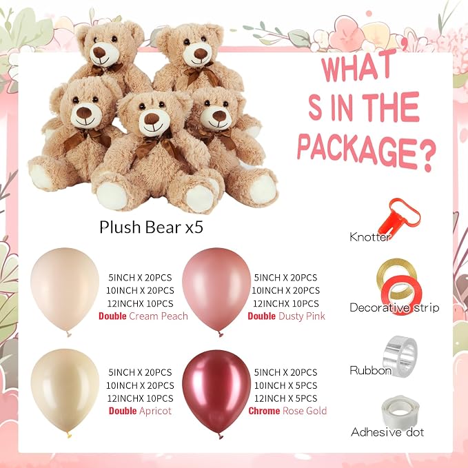 Meooeck 185 Pcs Bear Baby Shower Party Decorations Table Centerpieces 5 Pcs 13. - Image 3