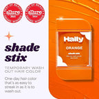Hally Hair Temporary Hair Color, Shade Stix (Orange) - Hair Makeup Accessories for Kids, Teens & Adults - 12 ml Washable Hair Chalk & Dye for Festivals, Sporting Events & Parties