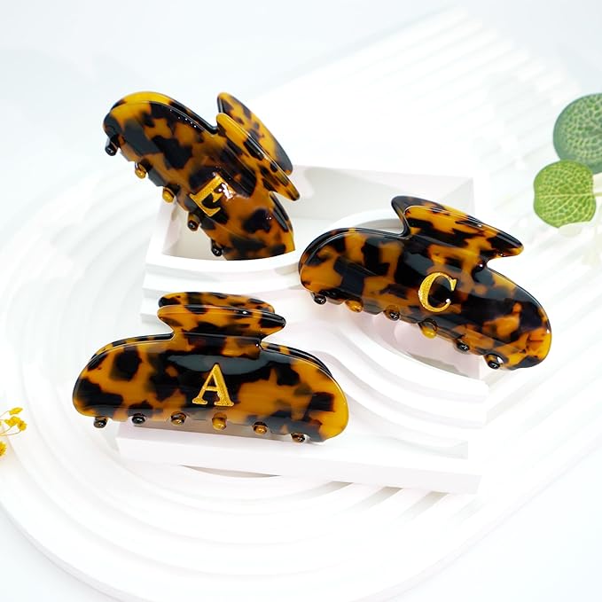 Initial Cute Hair Clips - Tortoise Shell Letter Elegant Hair Claw Clips, Fashion Glitter Claw Clips Durable Hair Clips, Wedding Gift, Bridesmaid Gifts, Birthday Gifts, Christmas Gift, Letter J