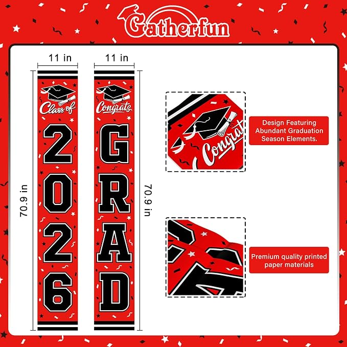 2026 Graduation Decorations, Congrats Grad Banner Backdrop - Image 2