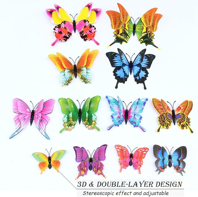 OPSEAM 3D Butterfly Wall Decor Butterfly Decorations Stickers - Image 2